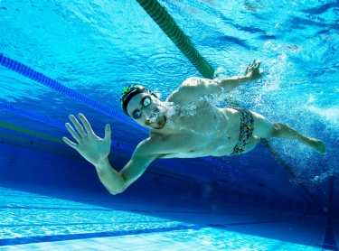 Swimmer Giorgio Romano enjoys himself at Parap Pool, Darwin