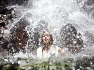 Women who get wet exhibition - Mel Balkan at Sandy Creek Falls