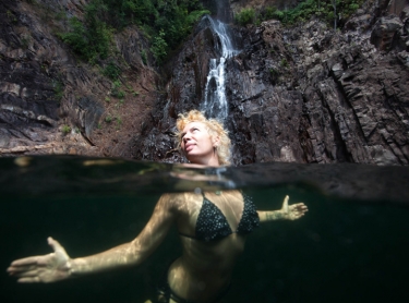 Women who get wet exhibition - Mel Balkan at Sandy Creek Falls