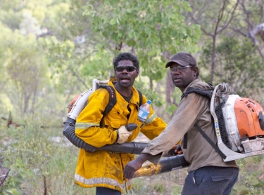Warddeken Idigenous Protected Area - rangers control a wildfire in the southern area of the IPA, close to Kakadu