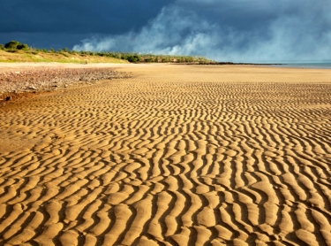 Elcho Island along the Arnhem Land coast - various signs for the Yolngu language - coastal landscape